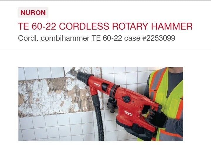 🔥🔥🔥HILTI TE 60 22 CORDLESS ROTARY HAMMER🔥🔥🔥