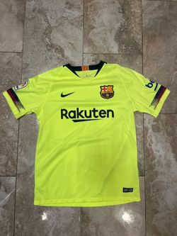 Nike FC Barcelona Jersey Away 2018/2019 Volt Green 918990-703 Men's Medium small stains