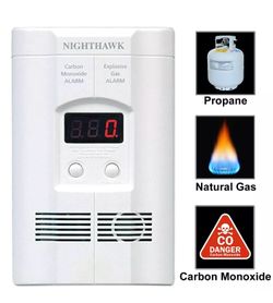 KIDDE PLUG IN COMBINATION COMBUSTIBLE GAS AND CARBON MONOXIDE DETECTOR WITH 9 VOLT BATTERY BACK UP