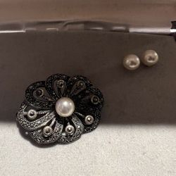 Sterling Silver Pendant And Earrings 