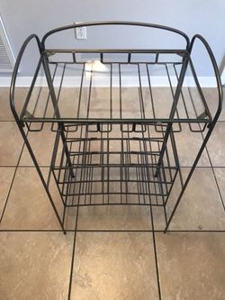 Steel and glass wine rack grey great condition