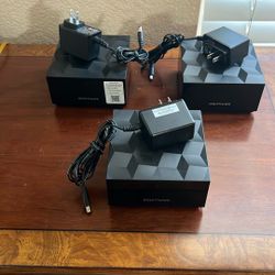 Nether nighthawk router With 2 satellite extenders