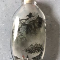 Chinese Reverse Inside Painted Landscape snuff Glass bottle, customized