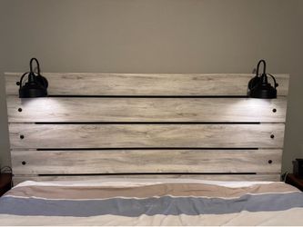 King Size Headboard, LED Battery Lights