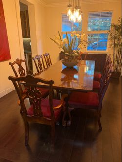 Amazing solid wood dinning table/chair set - seats 8