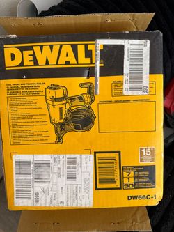 NEW DEWALT 15° Coil Siding & Fencing Nailer (DW66C-1) – In Box