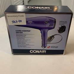 Conair Cord Keeper Hair Dryer With Folding Handle And Retractable Cord Travel Hair Dryer