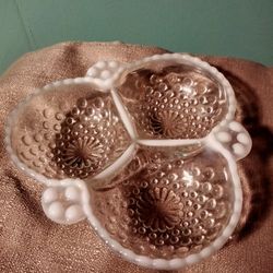 3-Part Relish DishMoonstone Clear Opalescentby ANCHOR HOCKING

