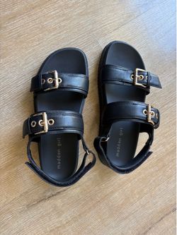 Women’s Madden Girl Black Double Strap Sandals
