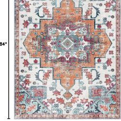 BRAND NEW..CAMILSON Printed Living Room Rugs Oriental Retro Vintage Medallion Area Rug 5x7