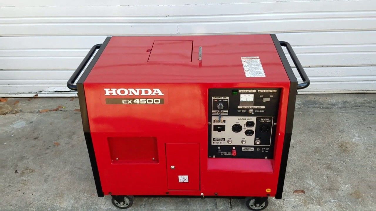 Honda EX4500 fully enclosed generator With Electric Start Newer
