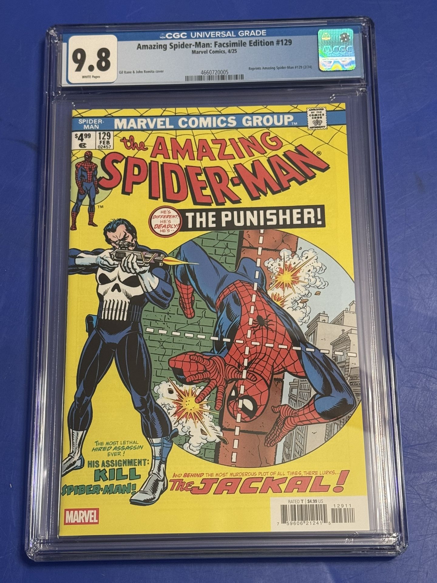 Amazing Spider-Man #129 CGC 9.8 1st Appearance Punisher Facsimile Comic 2025