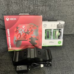 Xbox Series S/X Red Camo Wireless Controller With New Rechargeable Batteries