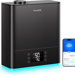 Humidifiers for Bedroom Large Room, Top-Fill Cool Mist 6L WiFi Air Humidifier, Auto Mode, App & Voice Control, 60H Runtime, Rapid Humidification, RGB 