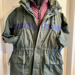VINTAGE AÉROPOSTALE 2-in-1 Snowboard / Ski Jacket - Shell + Zip Fleece Men's L 