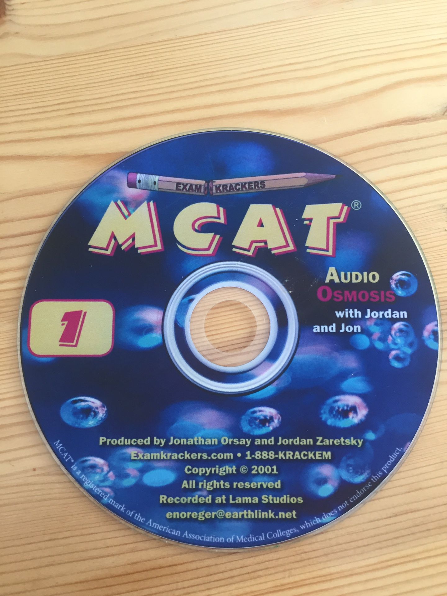 MCAT Audio Osmosis on CD (Examkrackers) Study Materials Prep Med School
