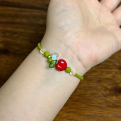  Girl's heart apple beaded bracelet childish cute personality hand jewelry