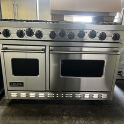 Viking 48”Wide Dual Fuel Range Stove In Stainless Steel 