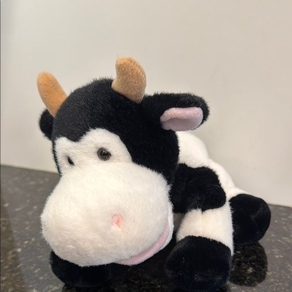 Vintage Russ Berrie Clarise Cow Plush Black White Full Body Puppet 12” 