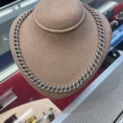 Diamond Silver Cuban Chain