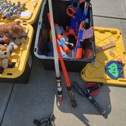 nerf guns and lightsabers