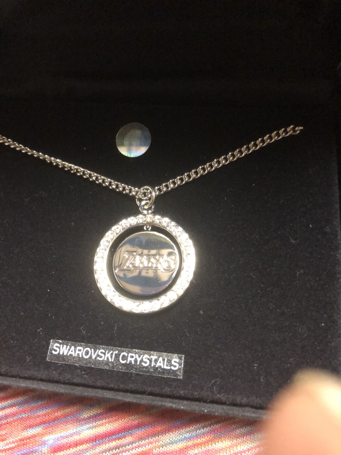 Sports Crystal Dangler Pendan Necklace In Black Jewelry Box Lakers , NY Yankees, Raiders, LA Dodgers,and UCLA