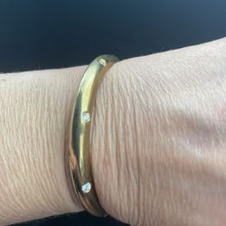 Infinity Bracelet Ladies Yellow Gold Plated Bangle Bracelet