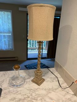 Italian Carved Wood Table Lamp