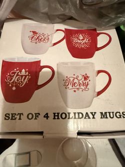 Set Of 4 Holiday Mugs