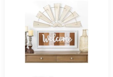 Galvanized Windmill Wall Decor