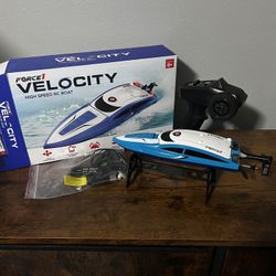 Force 1 Velocity High Speed RC Boat.  (Blue)