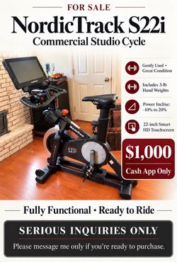Nordic Track Commercial S22i  Indoor cycling bike