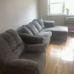 Sectional With Recliner Chair