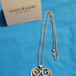 James Avery silver Retired Heart With Necklace Size 18" $195