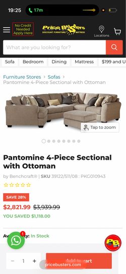 Ashley furniture 4 piece sectional