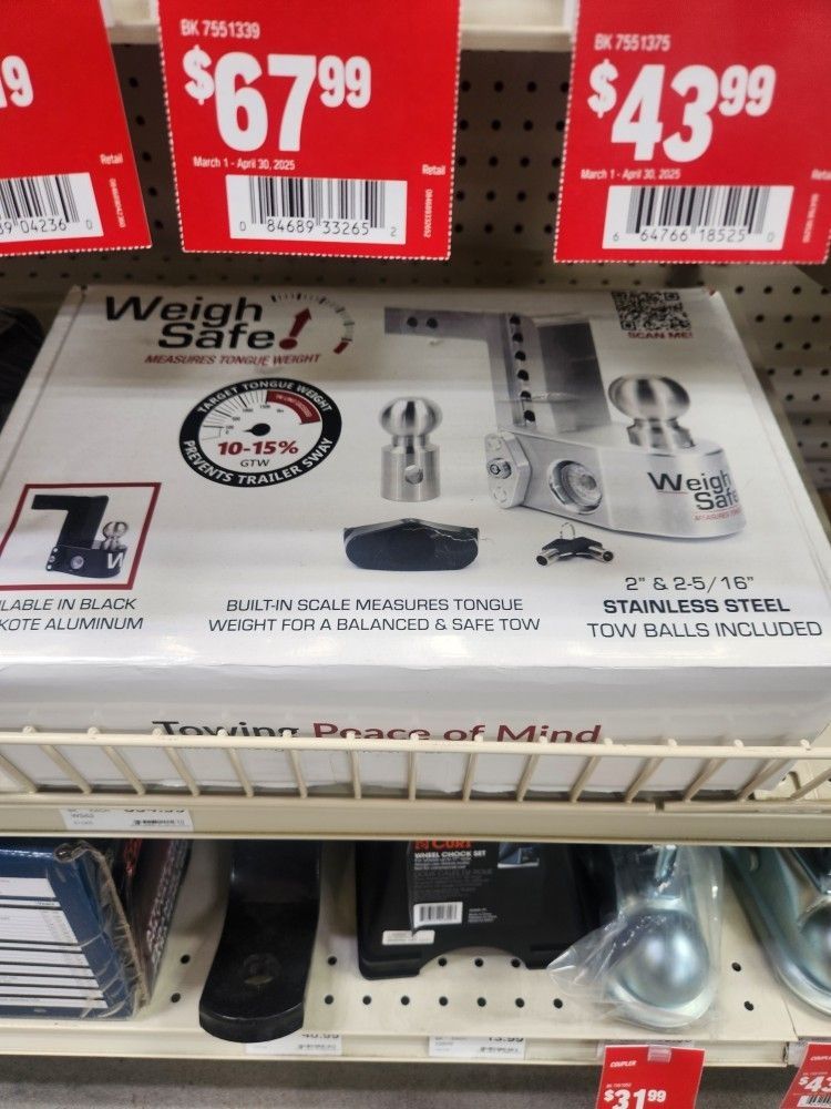 Weigh Safe Drop Trailer Hitch Package Plus Locking Pin
