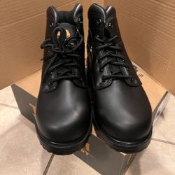 Men Black Work Boots Size 7.5