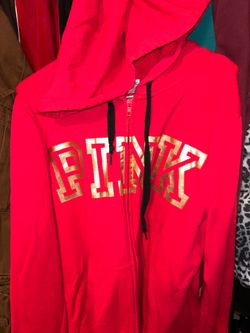PINK VS Red and Gold Zip Up Hoodie