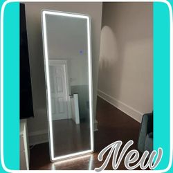 NEW MODERN 64"x 21" BACK LIT FULL LENGTH LED MIRROR. Perfect Size. Embedded Power/Control Button. 3 White Light Temperature. Dimmable