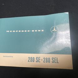 1968 To 1972 Mercedes-Benz W108 280 SE SEL Original Owners Manual parts