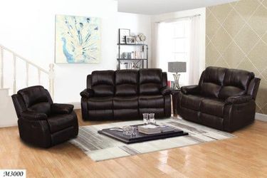 BRAND NEW 3 PIECES RECLINERS SOFA COUCH SET