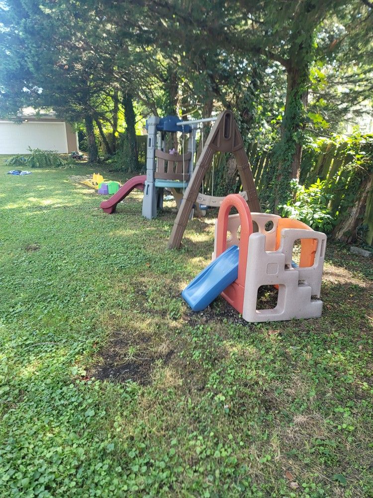 Little Tykes Step 2 Club House Plus Slide Plus Roller Coaster Car