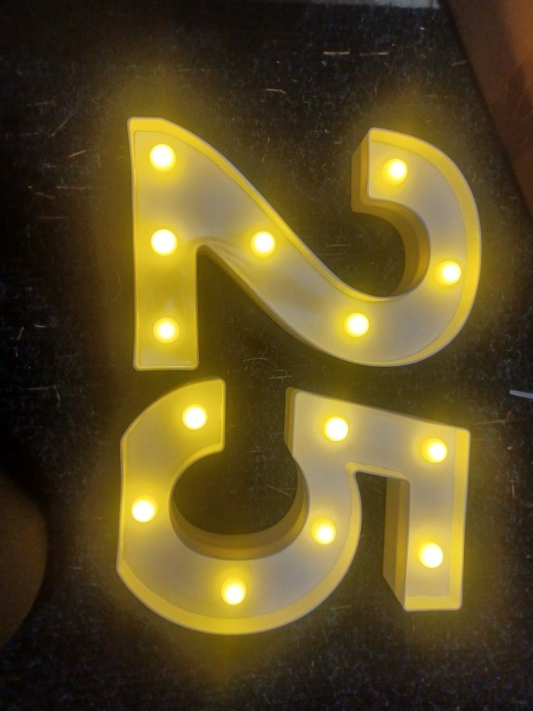 Light Up Number 25 Or 52