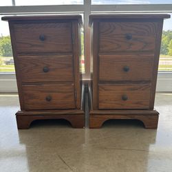 2  Wood Side Tables And Matching Coffee Table 