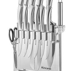 Knife Set, 14 PCS High Carbon Stainless Steel Super Sharp Kitchen Knife Set