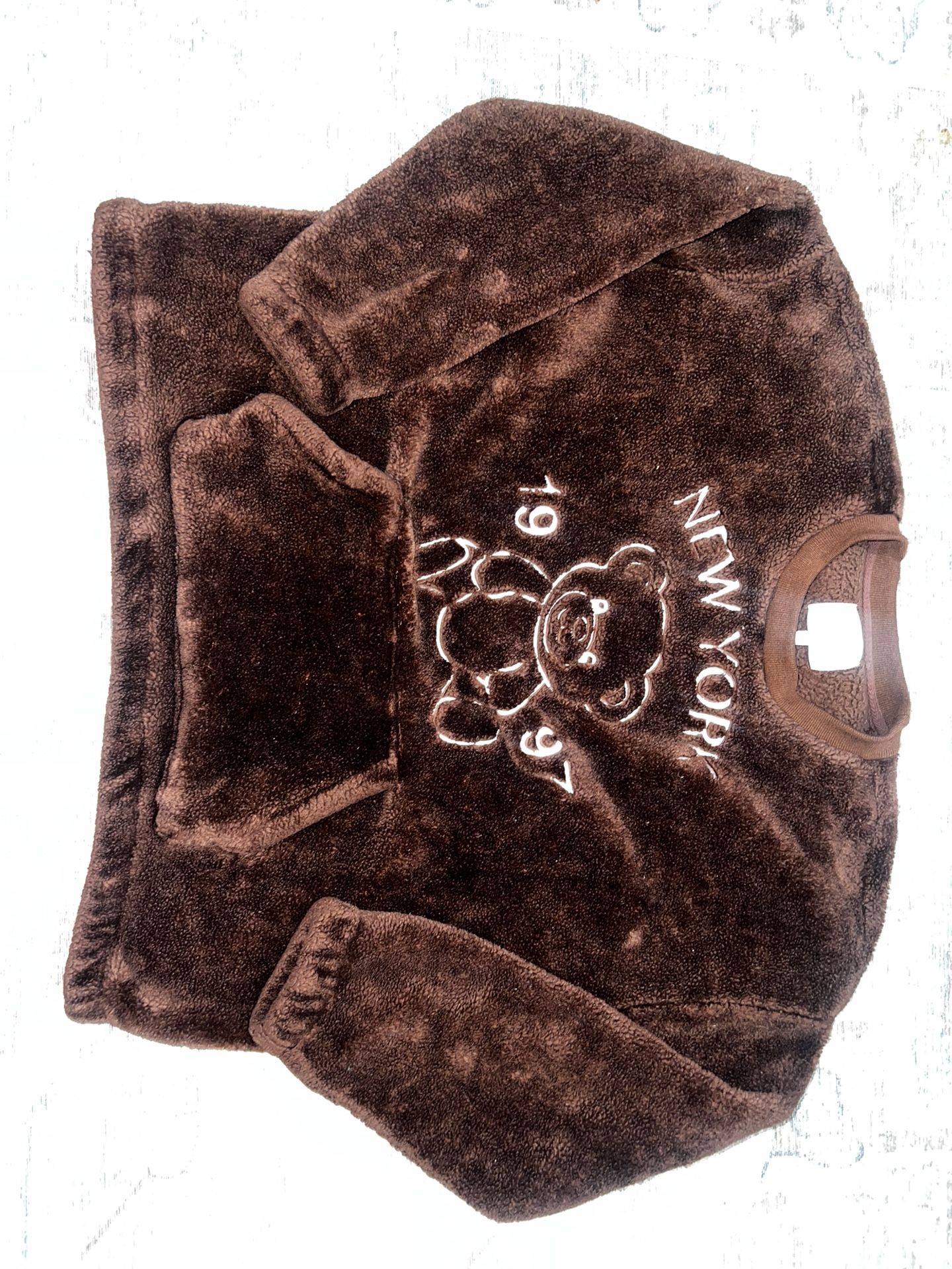 ✨ Cozy Teddy Bear Pullover Sweater – Brown Plush Fleece ✨
