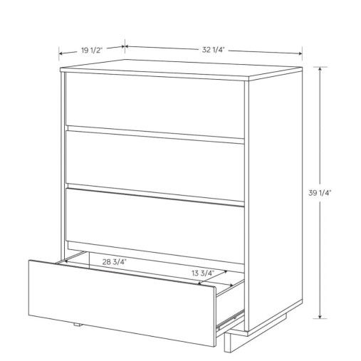 modern 4 drawer dresser white - room essentials Lemoore Essential 23" 4-Drawer Chest in Rockport White