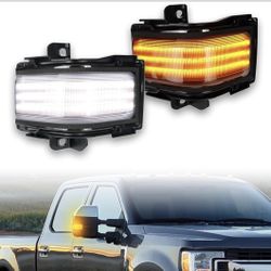 Ford F series LED Rear Side Mirror Light DRL Amber Sequential Turn Signal Lamp Feature Kit 