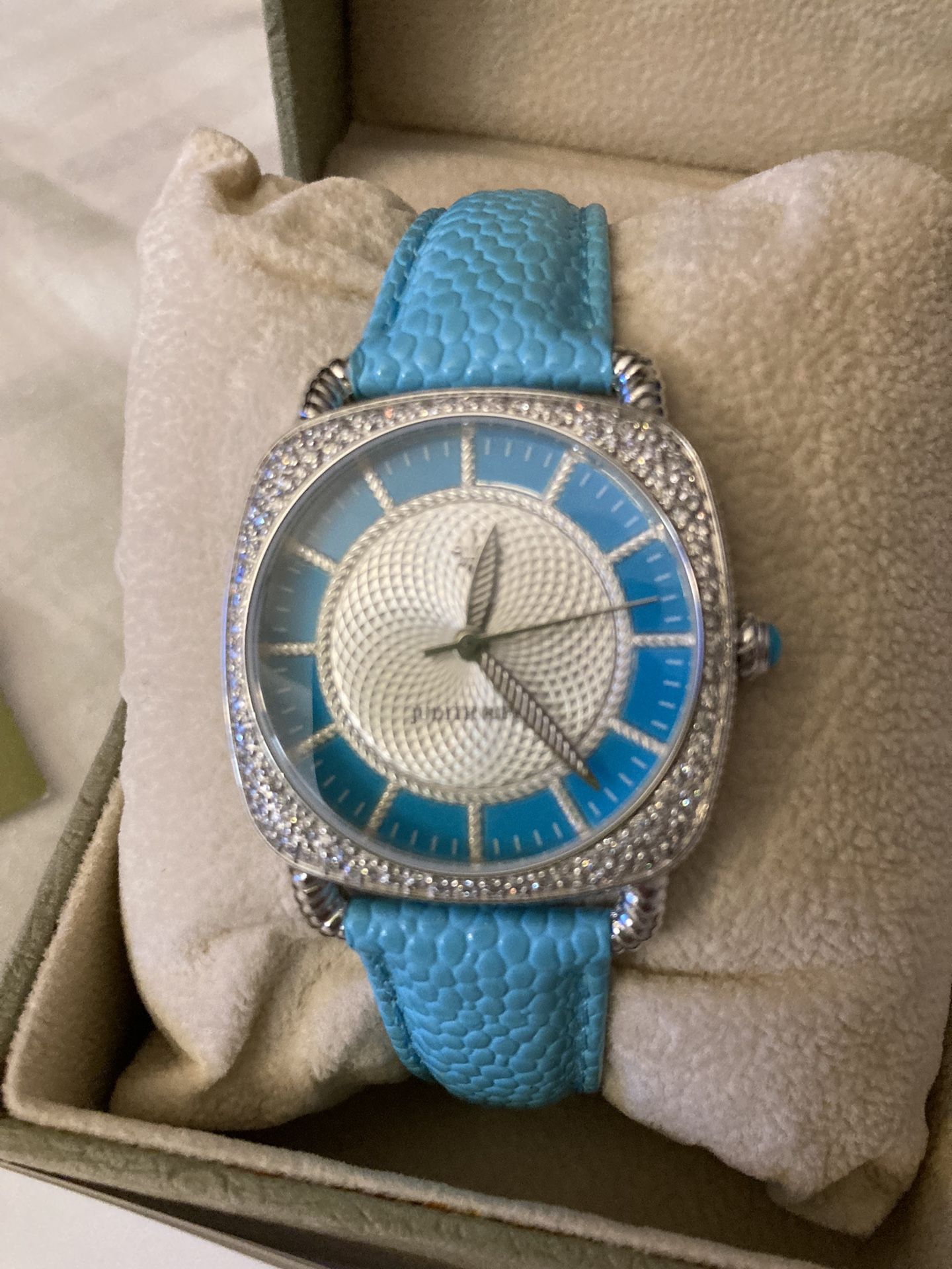 Judith Ripka, turquoise & silver watch new