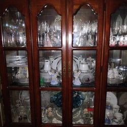 China Cabinet Full Of Vintage Sets